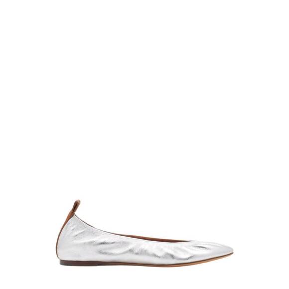 NEW LANVIN women's ballerina flat shoes in silver
